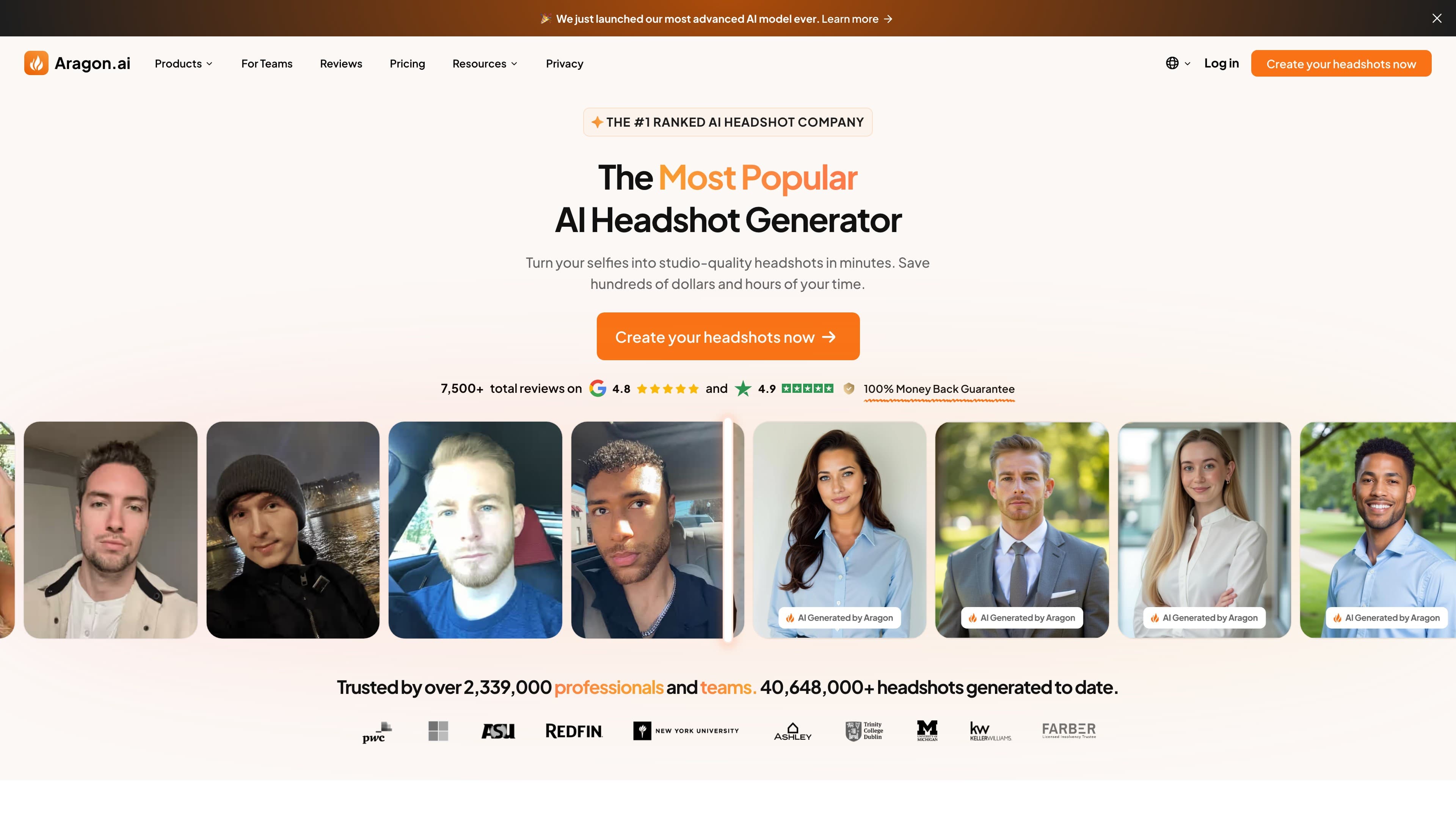 Aragon AI homepage screenshot