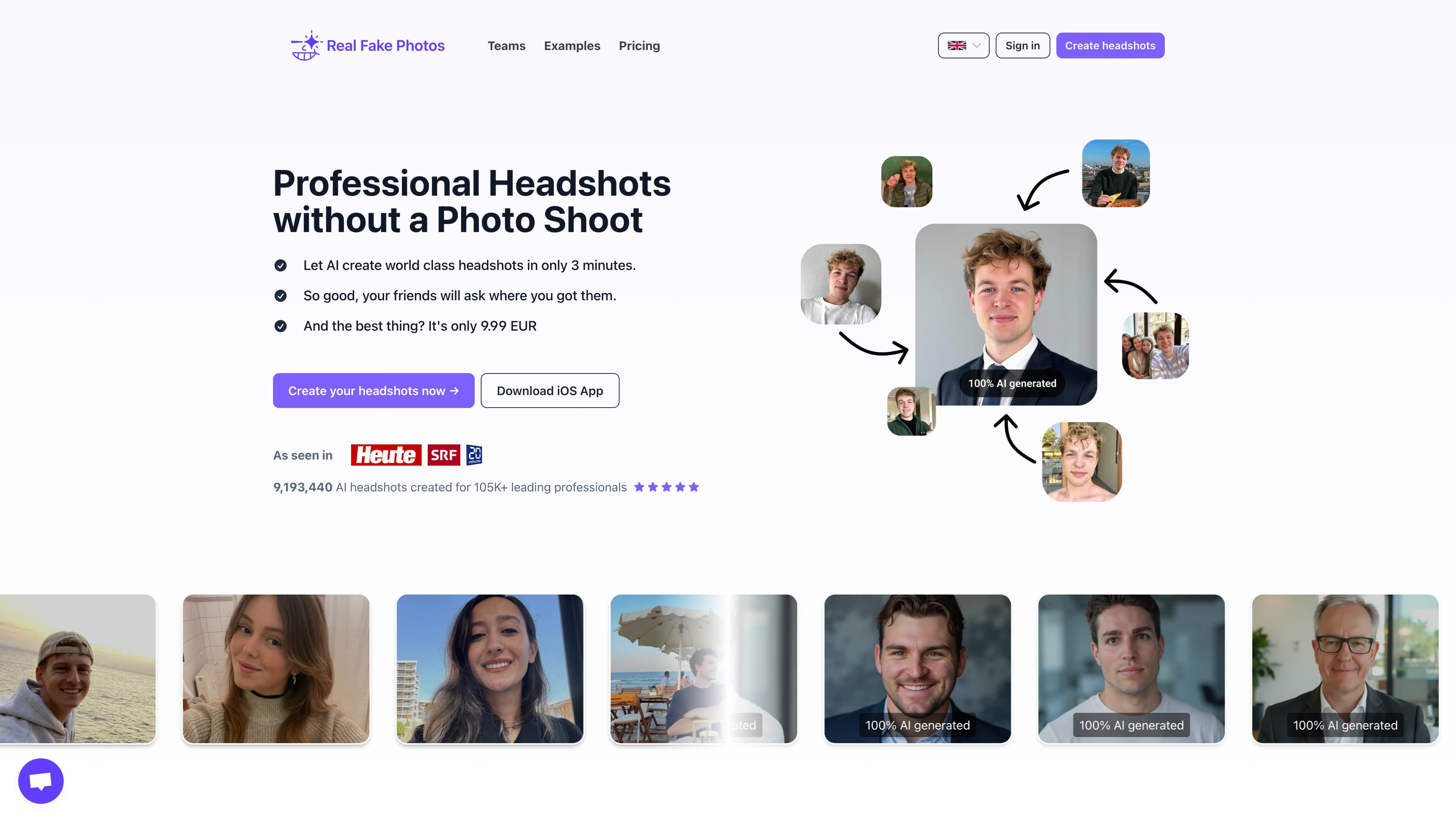 RealFakePhotos homepage screenshot